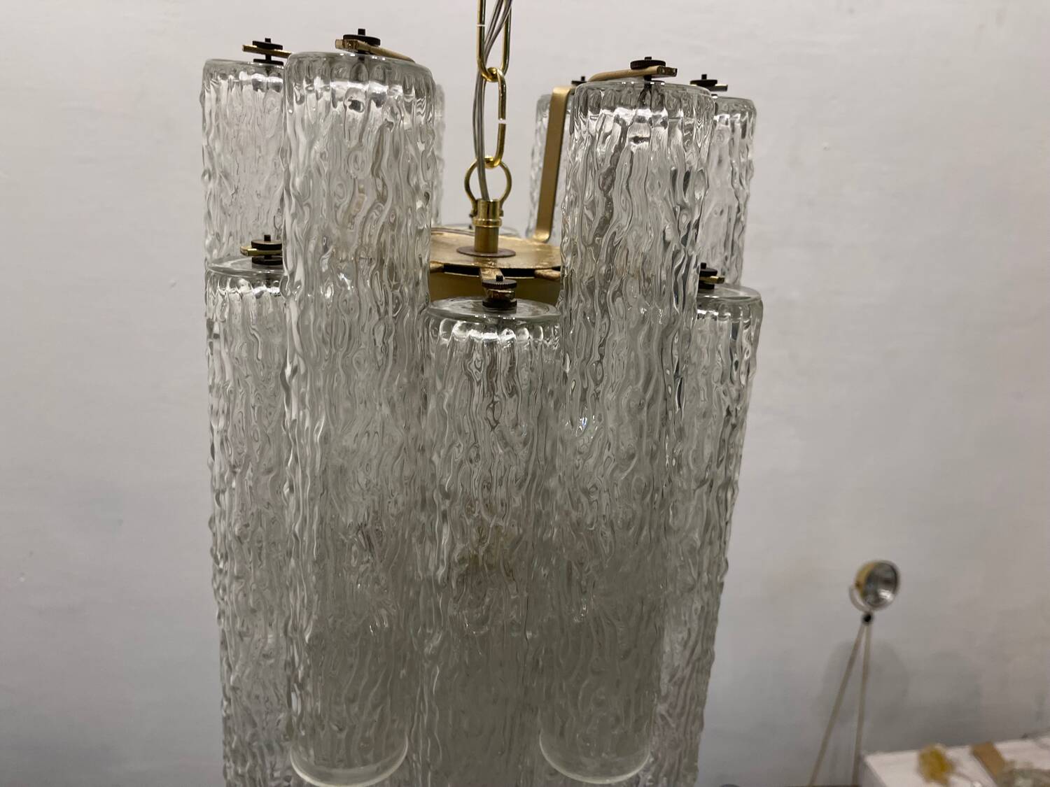 Set of 2 Murano Glass Tube Chandeliers 1970’s