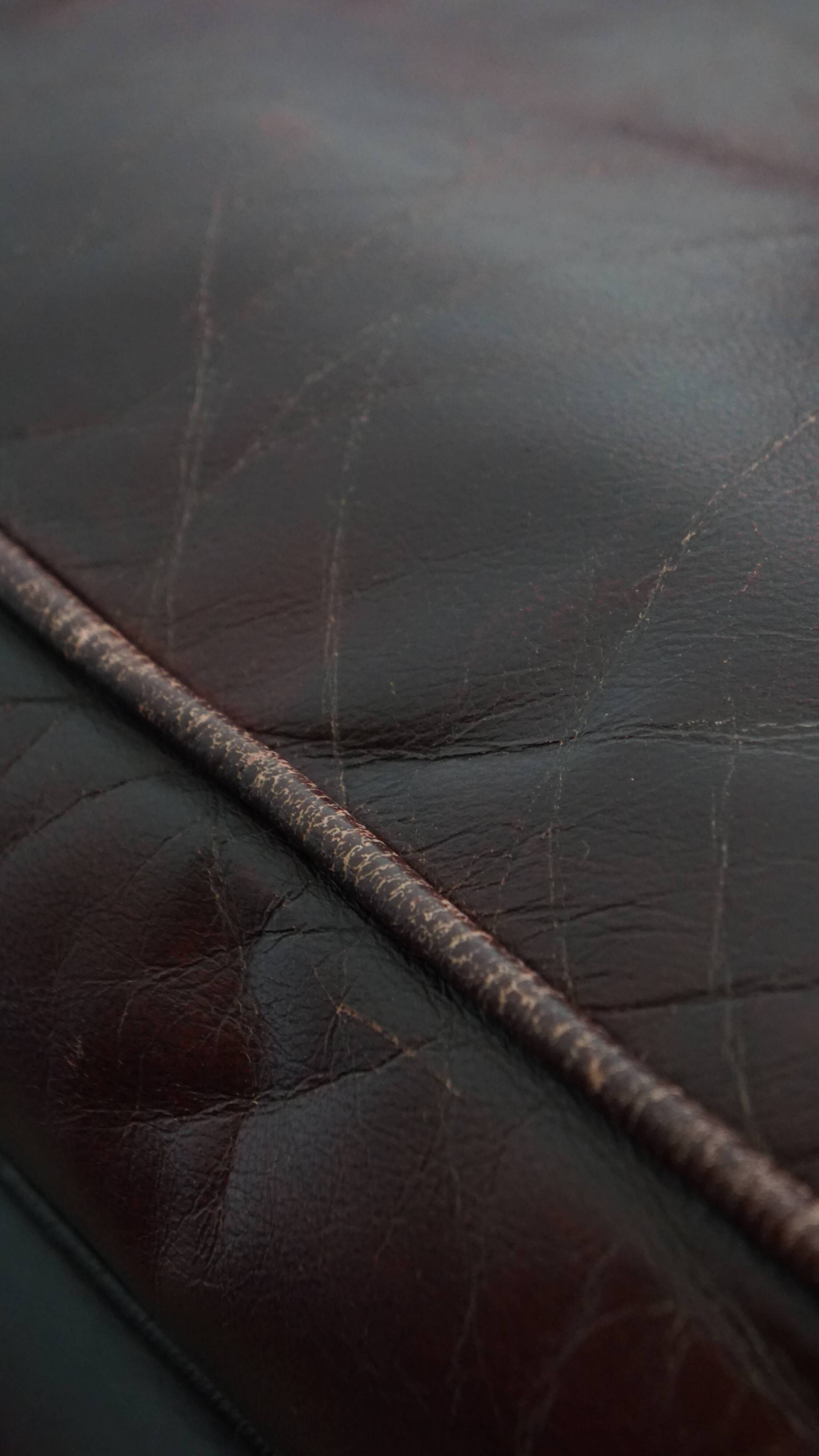 Bordeaux Red Cowhide Wingback Chair in English Style