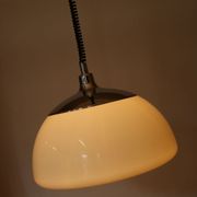 Suspension en plastique blanc et chrome 1970s