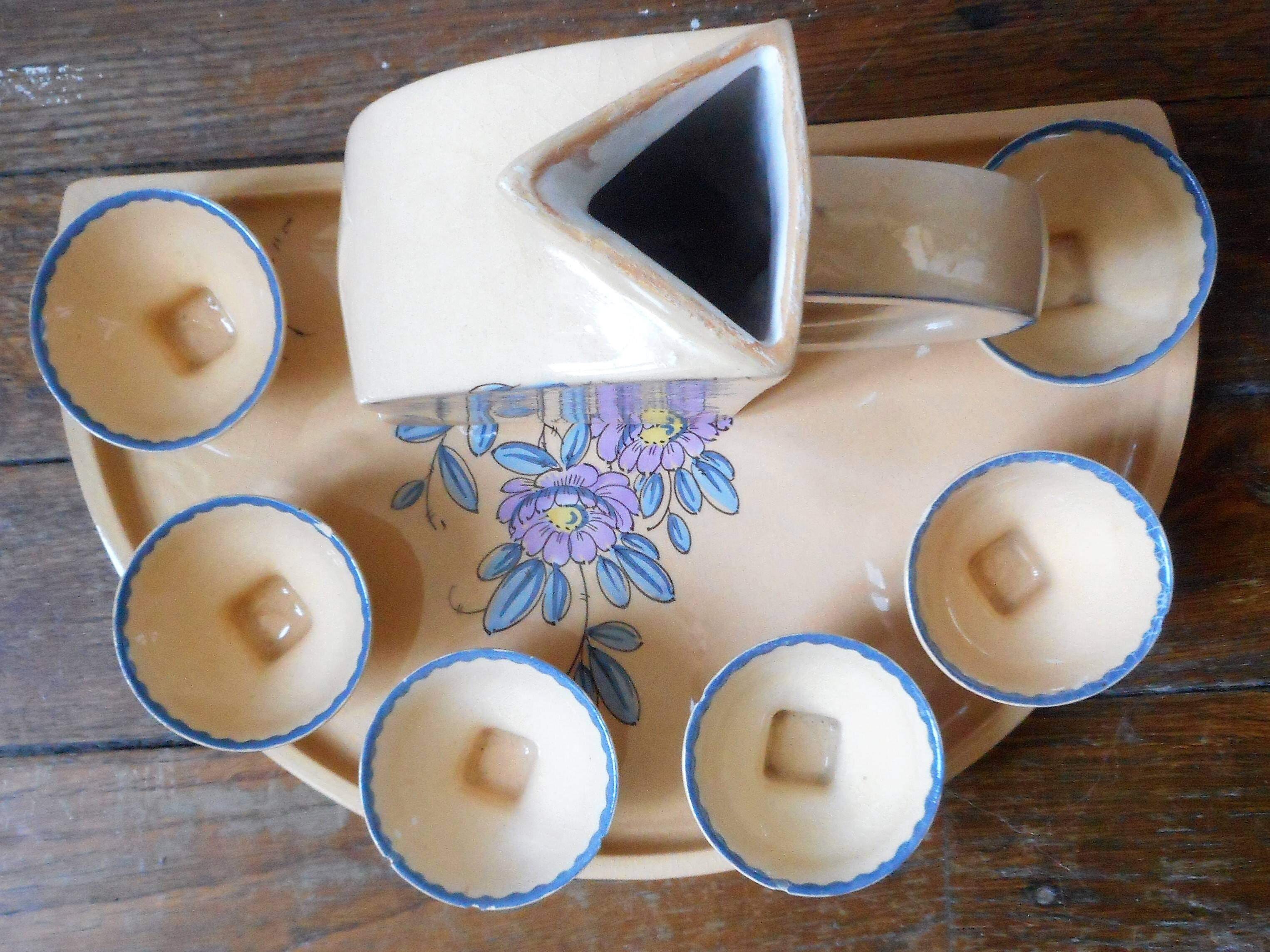 Art Deco coffee service signed Paule Douau for Cazalas