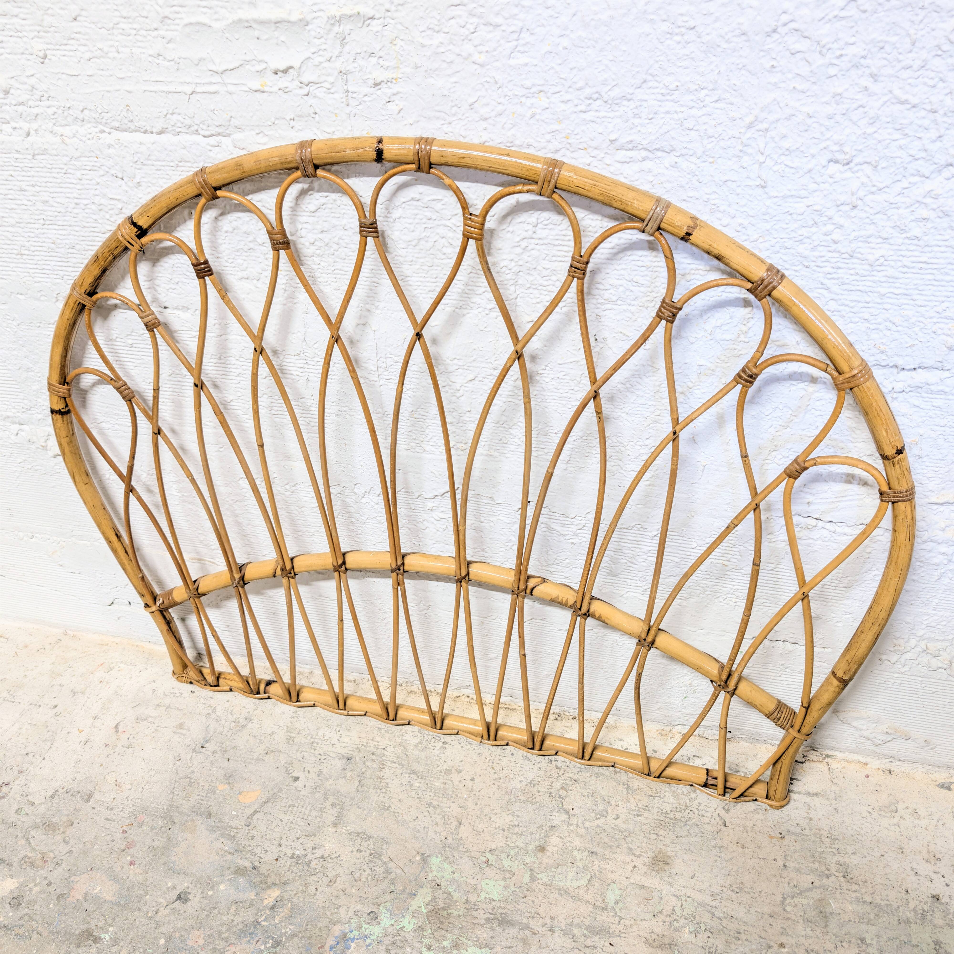 Vintage rattan headboard - single