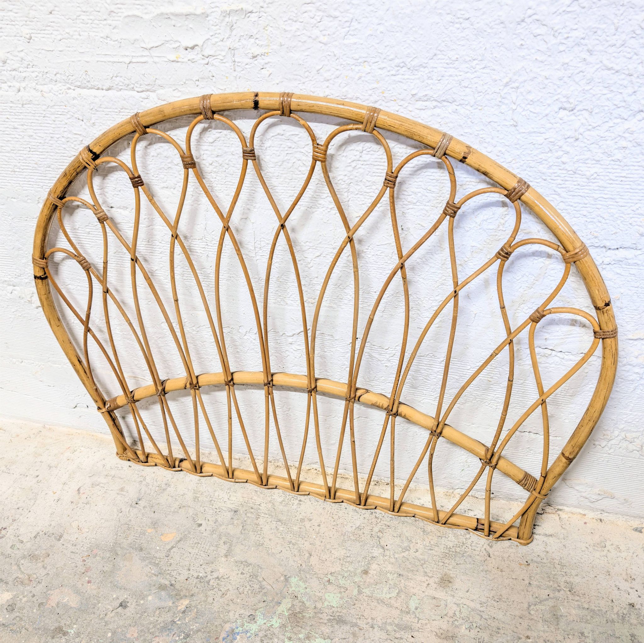 Vintage rattan headboard - single