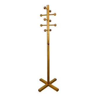 70s pine coat rack, vintage wood
