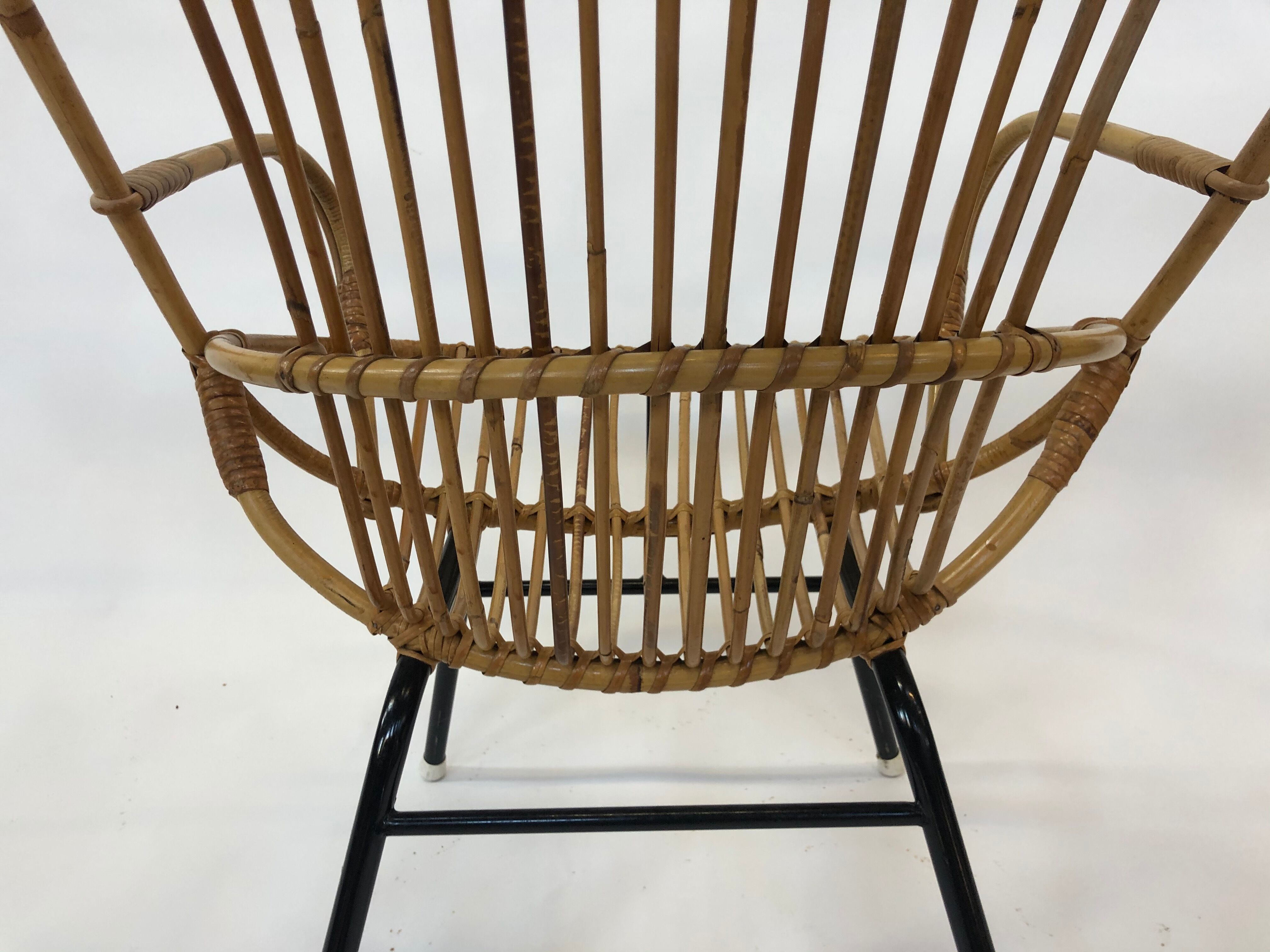 Rohe Noordwolde rattan chair, 1960, Netherlands XL siz