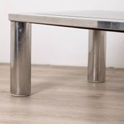 Vintage 60's table in chromed metal and glass, italian design