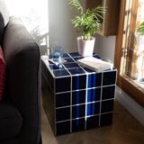 Cube-Side table-Bedside table-Tile-Ceramic-Blue-Glossy