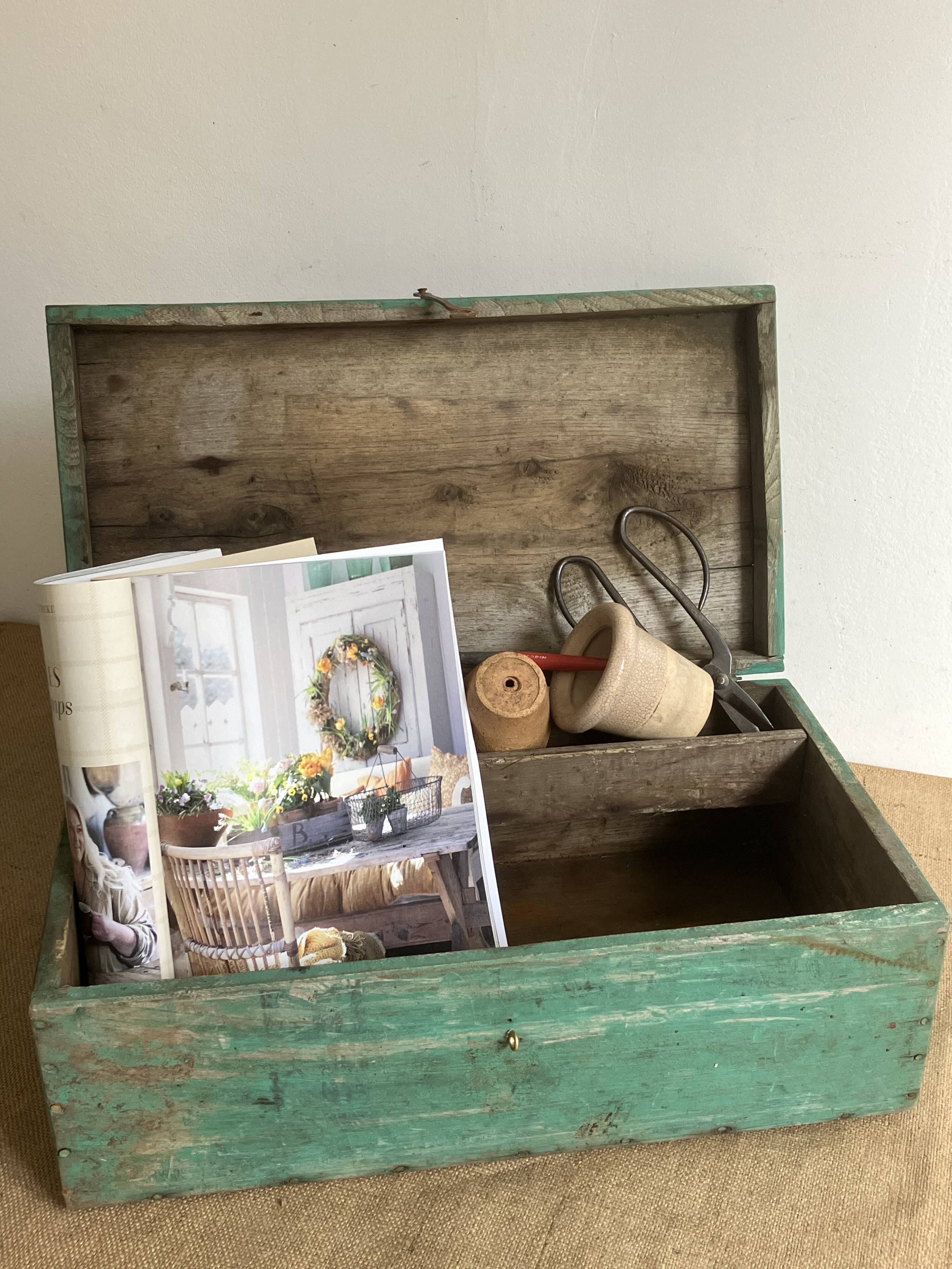 Old toolbox, wooden chest