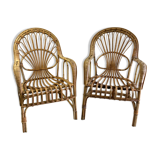 Pair of rattan chairs - 70s