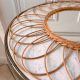 Rattan flower rattan mirror in the 60s