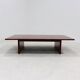 Grande table basse en bambou et bois belge des années 1980