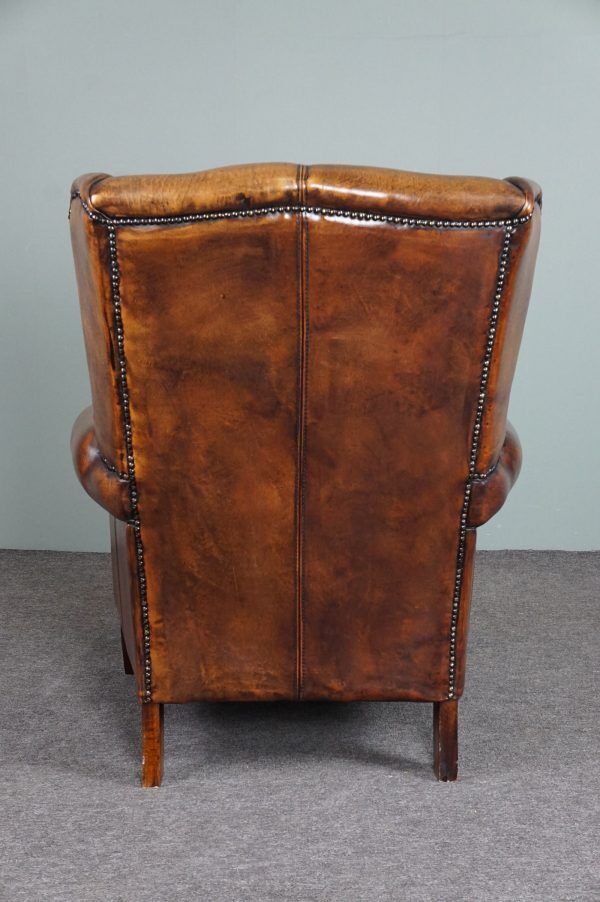 Brown sheepskin armchair