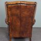 Brown sheepskin armchair