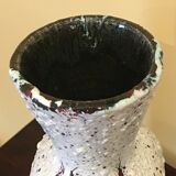 Vase à pans coupés en grès émaillé