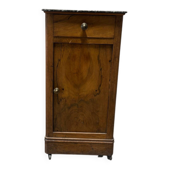 Wood and marble bedside table