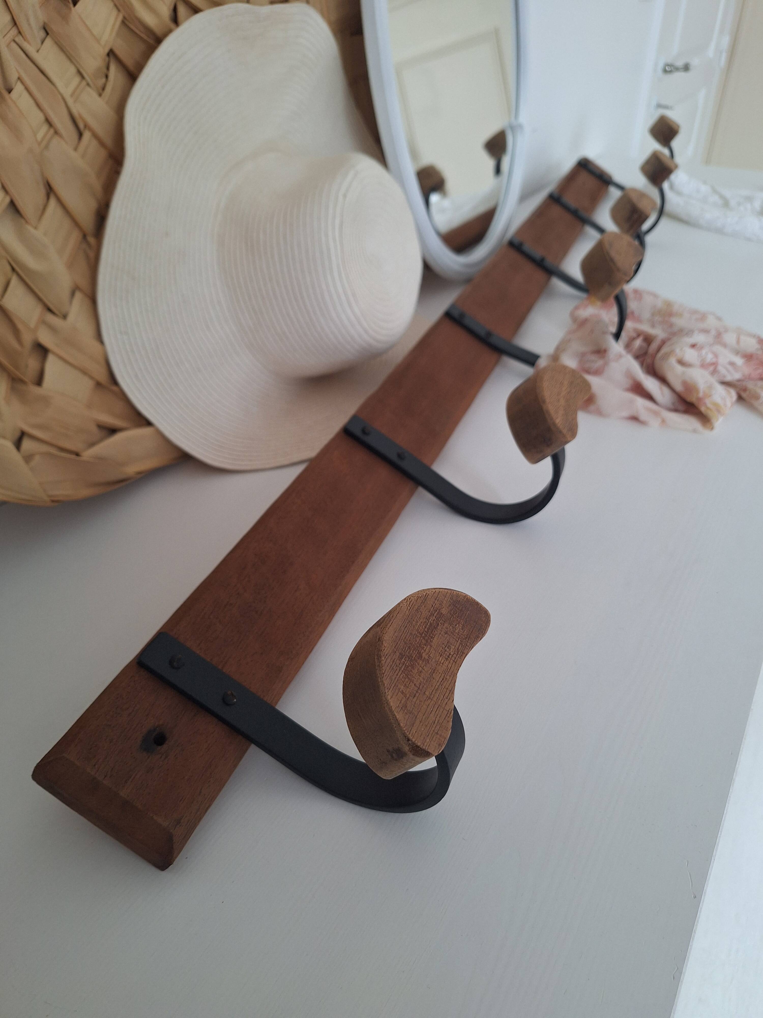 Wooden and metal wall hook