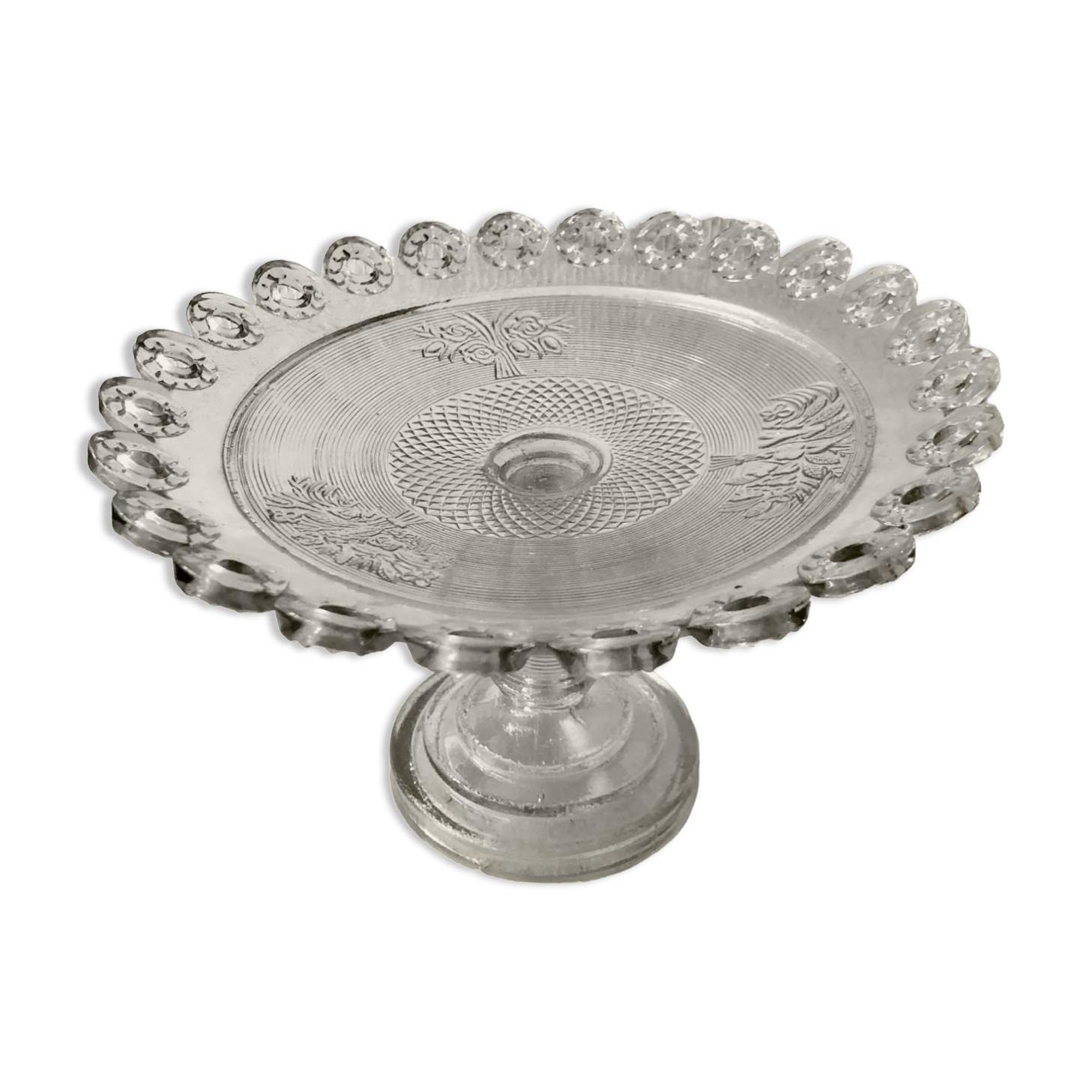 Moulded glass compotier