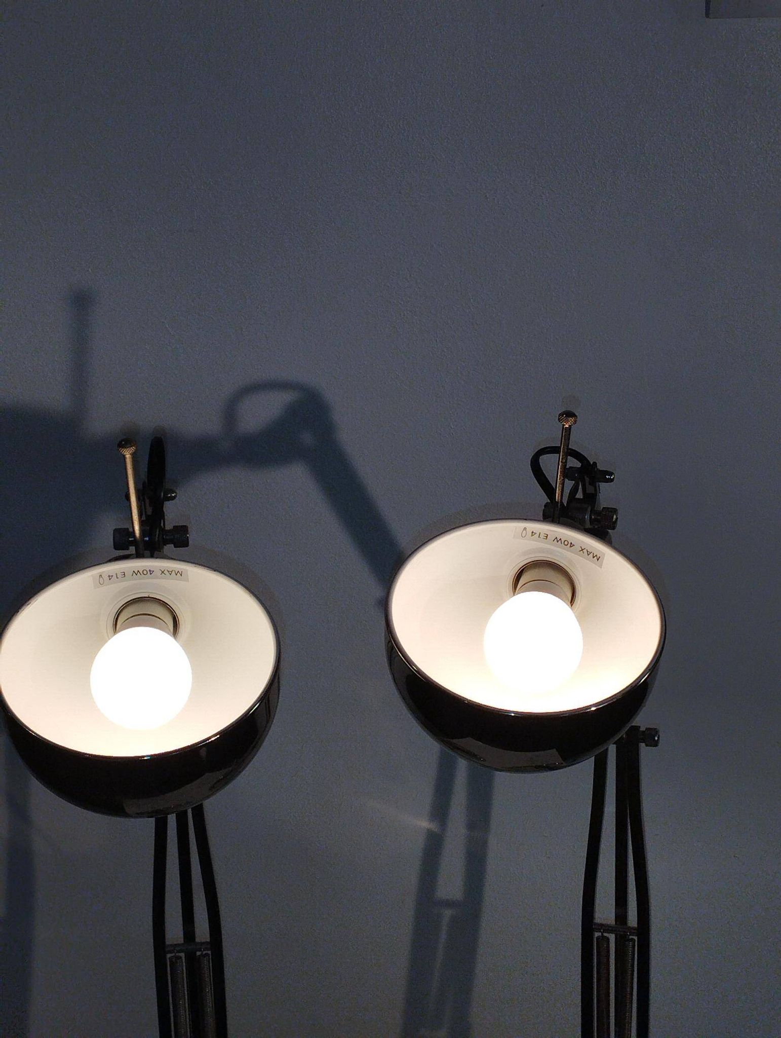 Pair of articulated lamps vintage 1980s industrial design