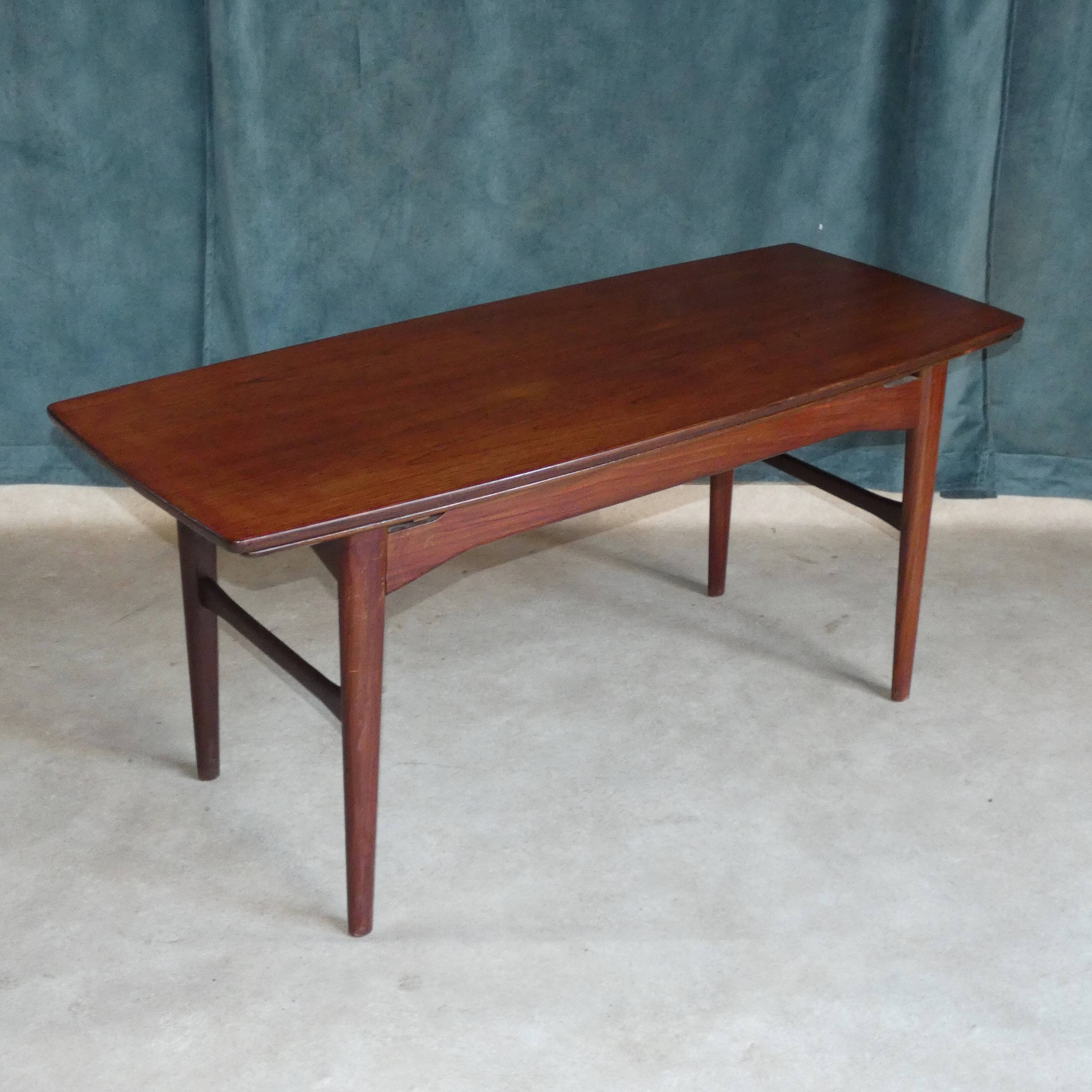 Scandinavian teak coffee table monte and drop, denmark 1960