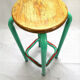 Tabouret haut d'atelier acier et bois