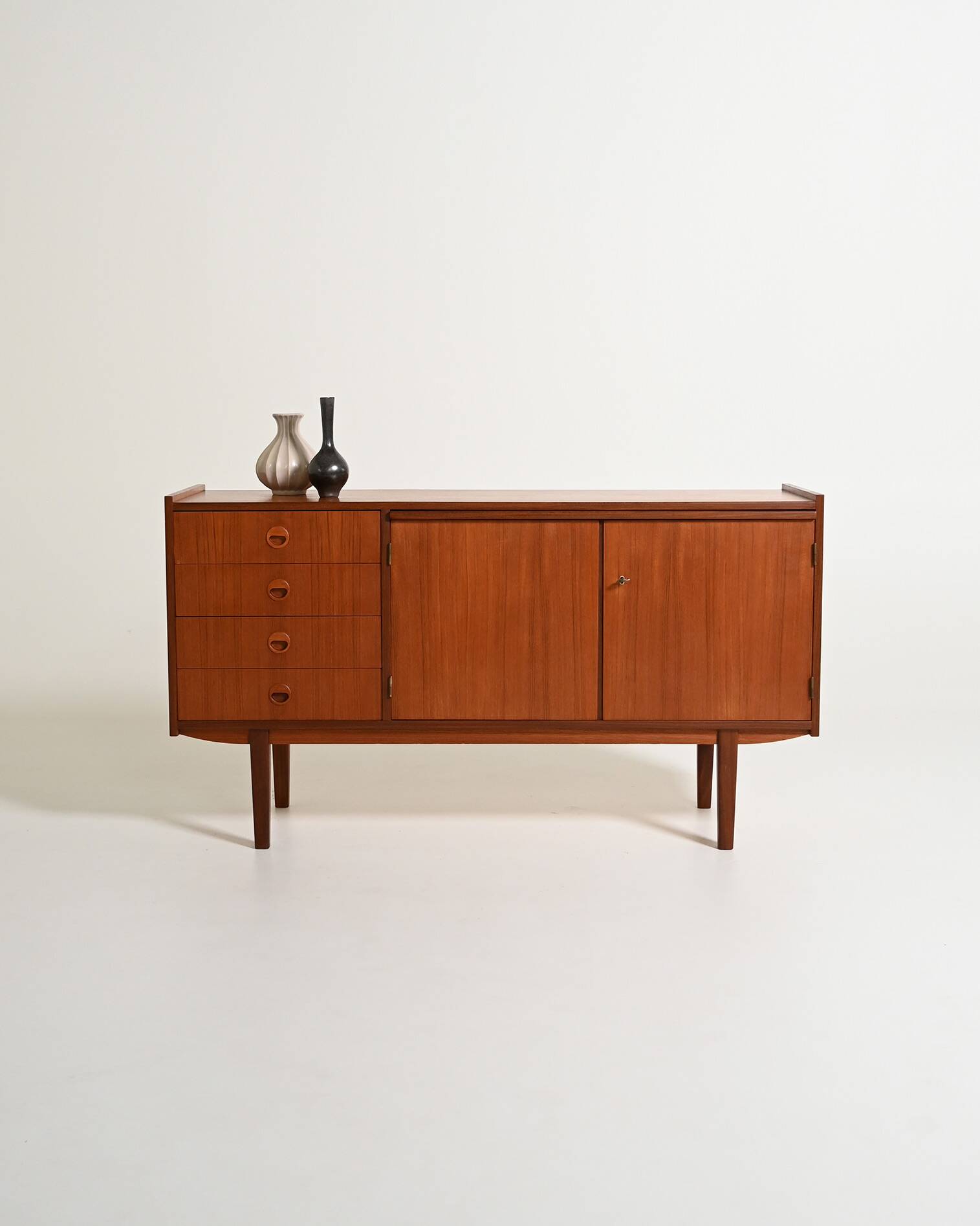 Scandinavian teak sideboard with pull-out shelf, 1960s