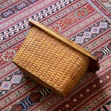 Wicker and wood basket