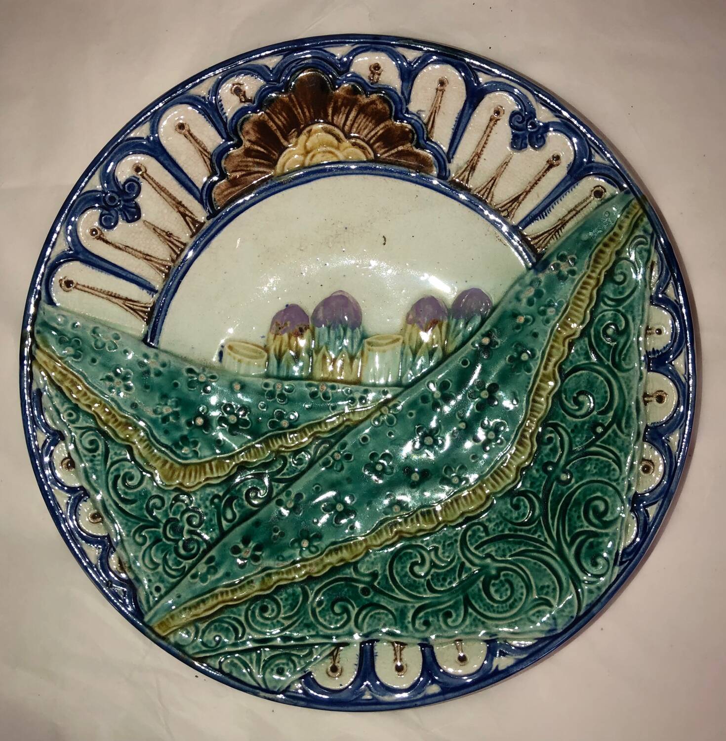 Asparagus plate barbotine Wasmuel