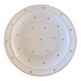 Poral Limoges - Plat creux rond - modèle de fleurs dorées et filet doré - Porcelaine