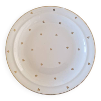 Poral Limoges - Round hollow dish - golden flower pattern and golden border - Porcelain