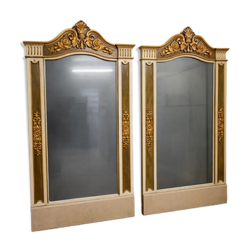 Paire de très grands miroirs trumeaux / néoclassiques – XIXe siècle