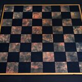 Grande table basse échiquier en acajou, goût Jansen – 2ème partie XXe