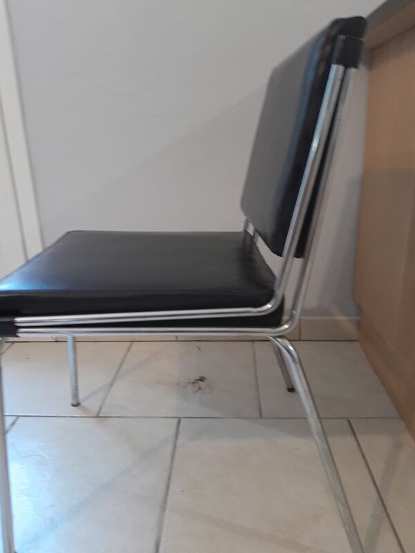 Chaise de bureau chromé vintage design italien