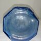 Blue glass bottle, engraved molded
