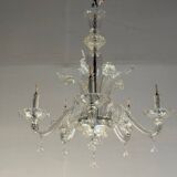 Venetian lustre in colourless Murano glass, circa 1950.