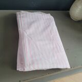 Antique sheet, piece of fabric, 260x170cm, pink and white stripes