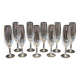10 crystal champagne flutes 24% Cristallerie Kaspar Lemberg Lorraine vintage