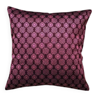 Burgundy and pink Kachin cushion cover (RIDA)