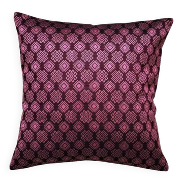 Housse de coussin Kachin bordeaux et rose (RIDA)