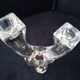 Daum asymmetrical crystal candle holder