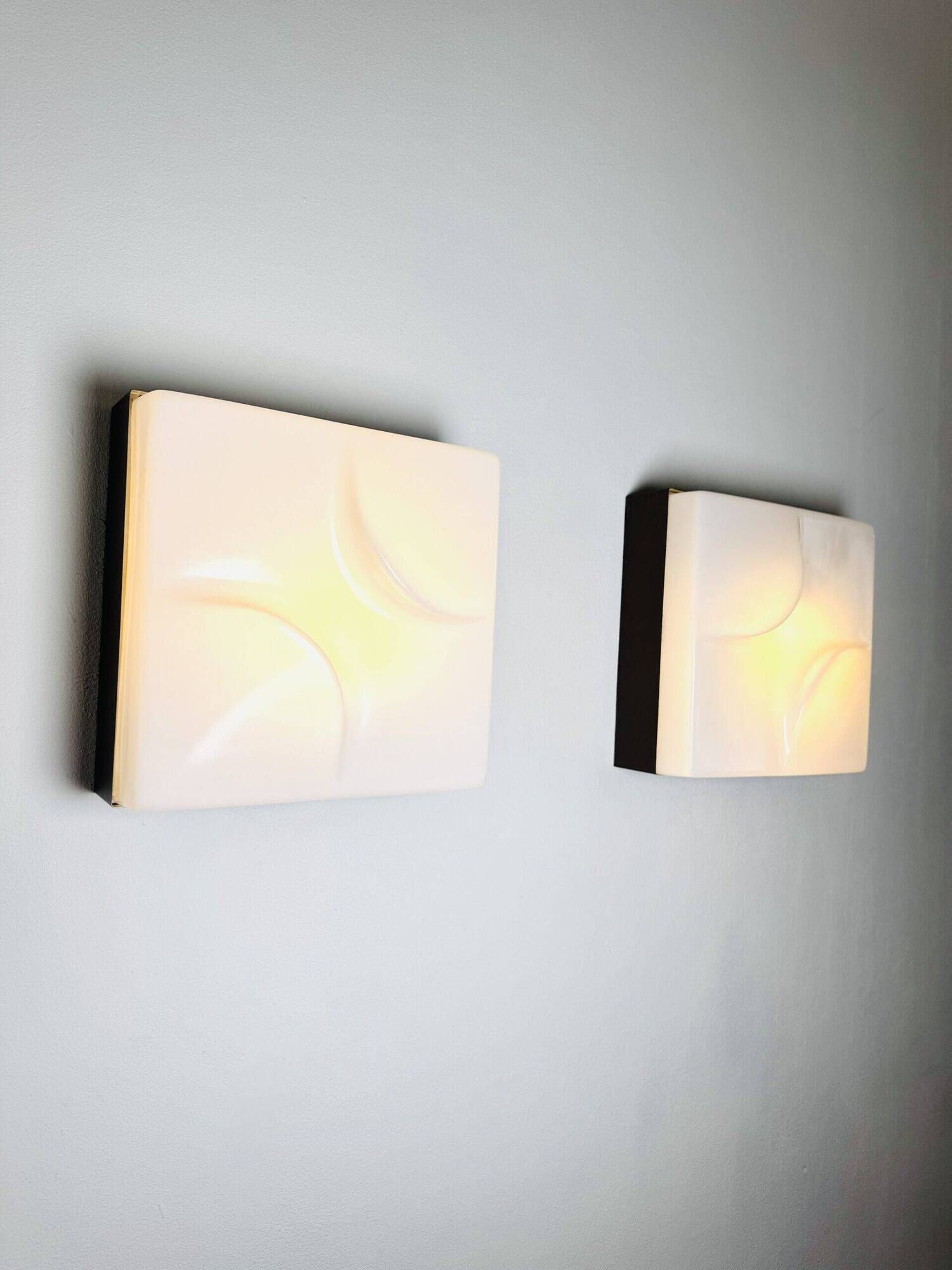 F-3071 Square Abstract Wall Lamps By Raak Amsterdam, The Netherlands 1970S