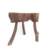 Table basse brutaliste bois forme libre
