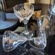 10 verres à pied en verre ciselé