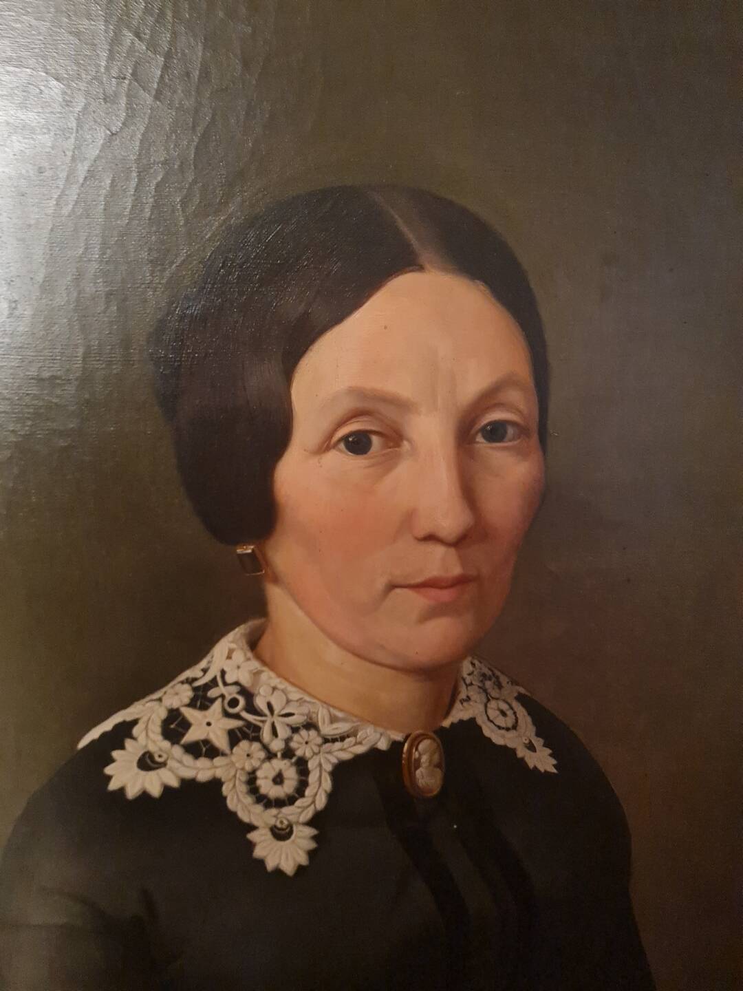 Pouchon, portrait of a woman oil on canvas dated 1855