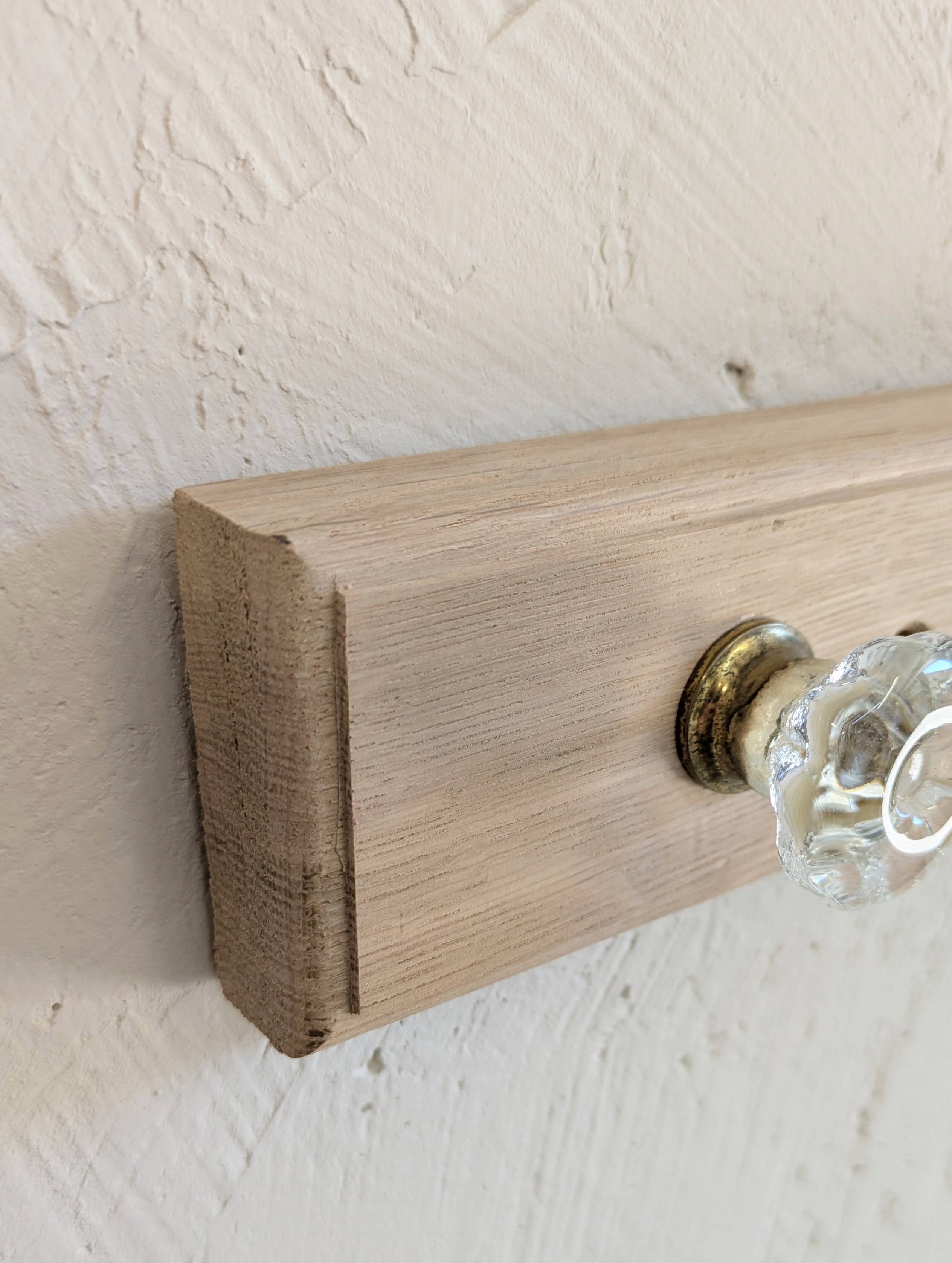Vintage coat rack / hooks solid oak cottage style