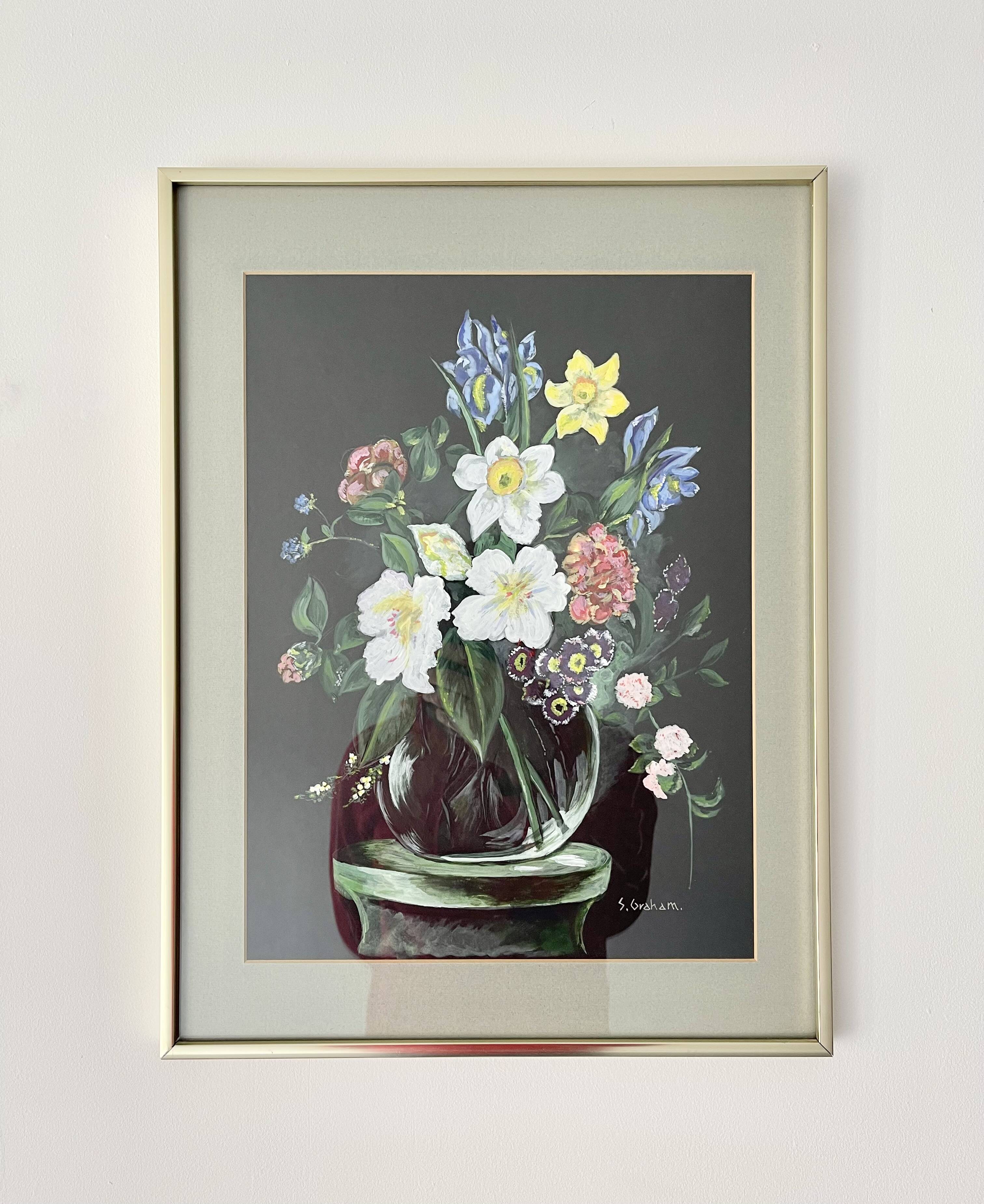 Vintage Still Life Painting of Flowers
