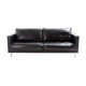 2-seater black leather sofa