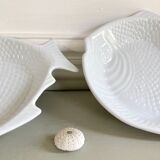 Embossed ceramic fish dishes