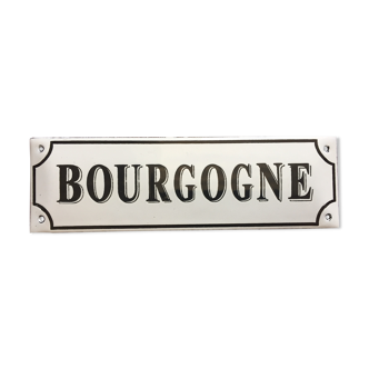 Old enamelled plate "Bourgogne" 6x18cm