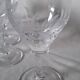 5 small engraved crystal stemmed glasses