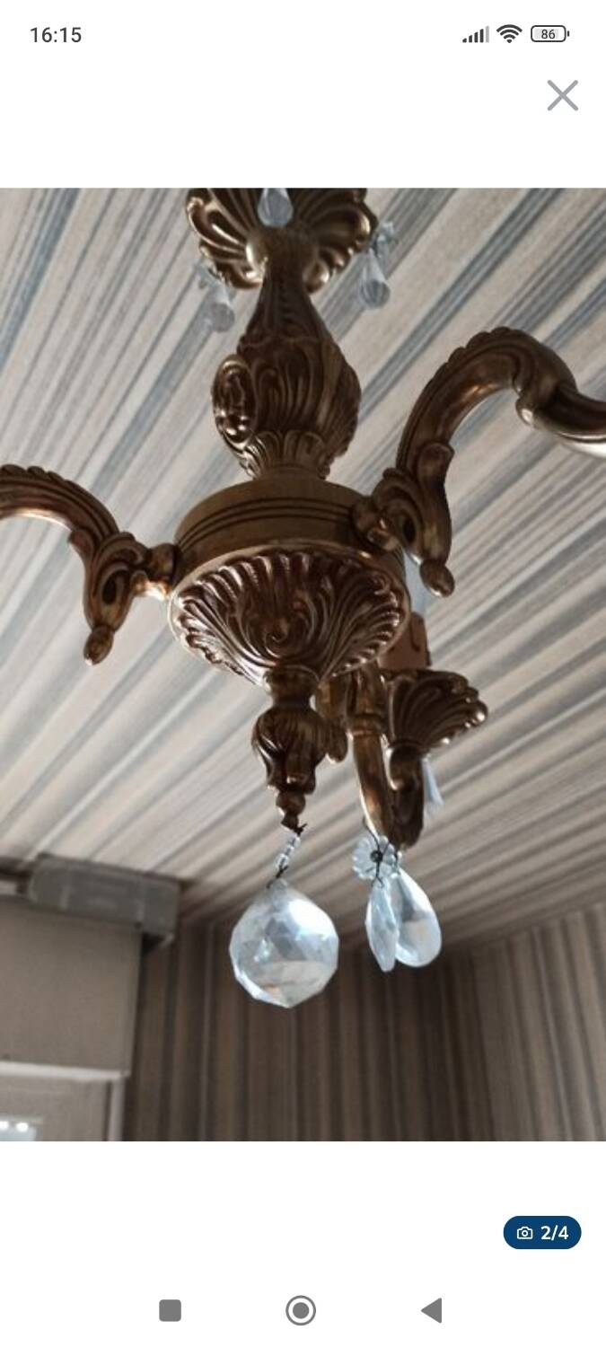Golden metal chandelier