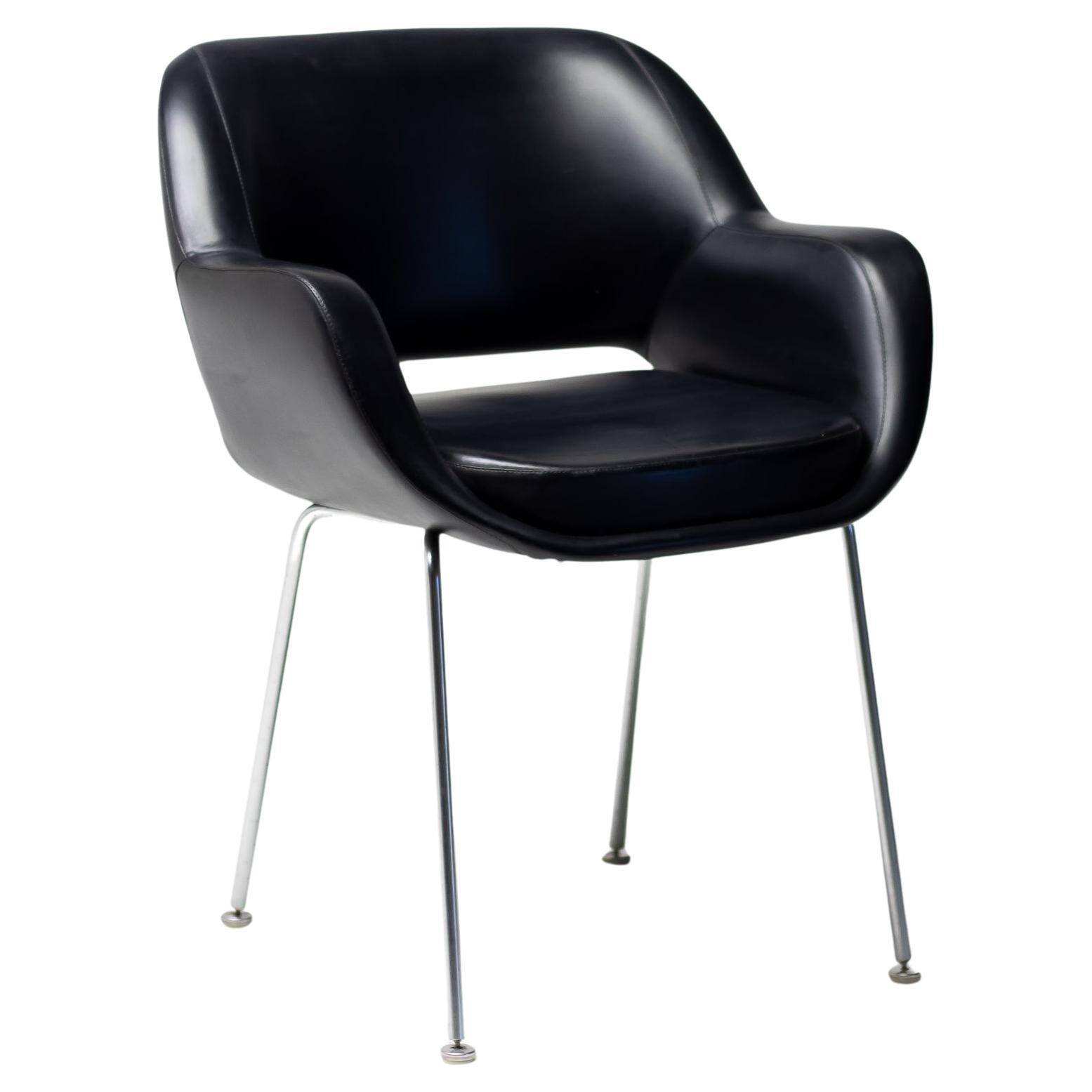Kilta chair in black Naugahyde by Olli Mannermaa for Martela Oy, Finland, 1960